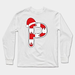 Letter P (Happimola Christmas Alphabet) Long Sleeve T-Shirt